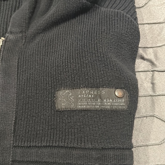 Men’s Black Express Zip Up Hoodie Size L - Picture 2 of 8